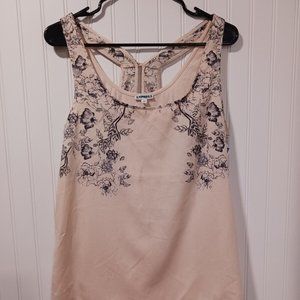 New Express Sheer Tank Top Medium Racerback Floral